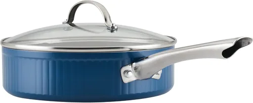 Miniatura 12 de Farberware Style - Sartén antiadherente con tapa, apta para lavavajillas, 3 cuartos de galón, color azul