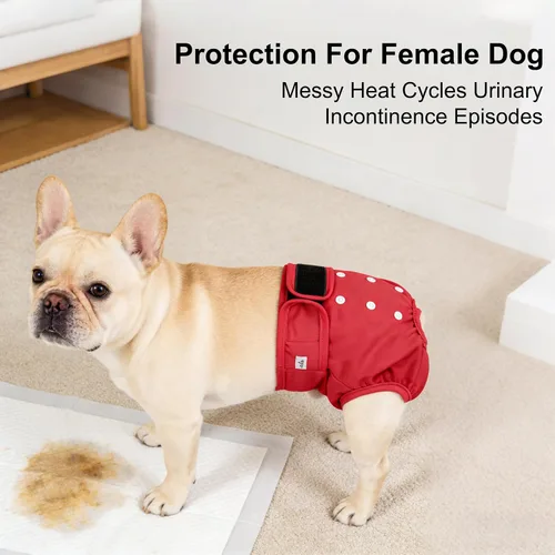Miniatura 68 de Pañales lavables para perros, para hembras caninas, reutilizables, para periodo de celo, altamente absorbentes, para incontinencia, con broches