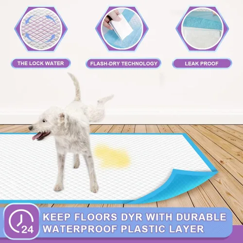 Miniatura 4 de IMMCUTE Almohadillas desechables para orina de cachorros de 22 x 23 pulgadas, 80 unidades, almohadillas de entrenamiento para orina de perro