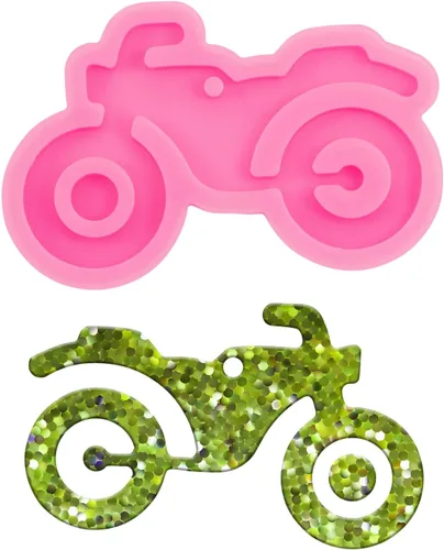 Molde de llavero de silicona súper brillante para motocicleta, moldes de resina, moldes de silicona para resina epoxi, manualidades de bricolaje,