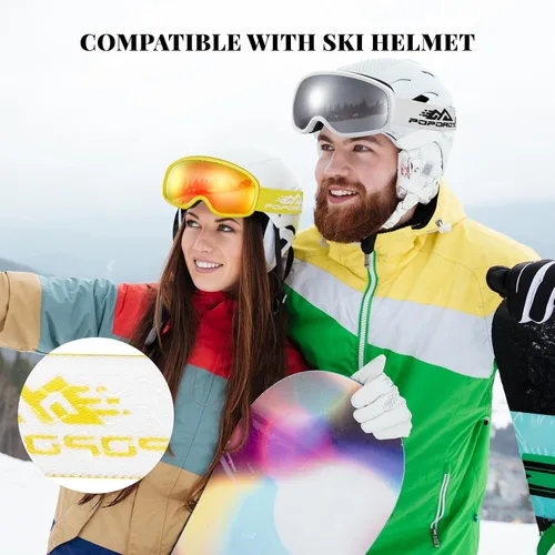 Miniatura 6 de Gafas de esquí OTG, 100% Protección UV, Antiempañamiento, Lentes polarizadas para esquí y snowboard para hombres, mujeres y adultos