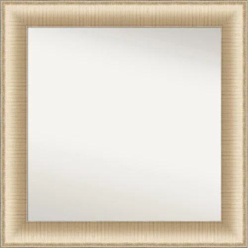 Amanti Art Espejo de pared personalizado no biselado (24.75 x 24.75 pulgadas), elegante marco de miel cepillada, varios tamaños personalizados,