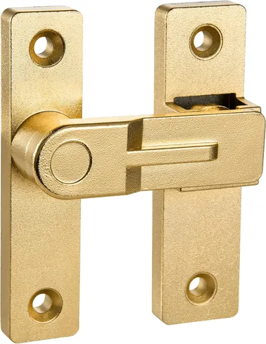 Miniatura 6 de INIRET Cerradura de puerta de granero abatible de 180 grados, cerraduras doradas resistentes para puerta, cerradura de cerrojo de seguridad