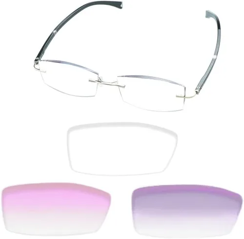 Miniatura 11 de VisionGlobal Lentes de lectura con bloqueo de luz azul sin montura con lente personalizada que reducen la fatiga ocular con diamantes elegantes