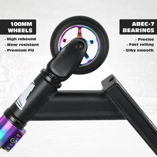 Miniatura 5 de Patinete Pro Trick, scooters de acrobacias de nivel básico para niños de 6 años en adelante, scooter completo de aluminio y ligero BMX Freestyle