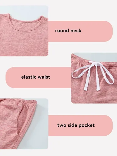 Miniatura 5 de Conjunto de camiseta y pantalones cortos de verano para niñas con bolsillos laterales