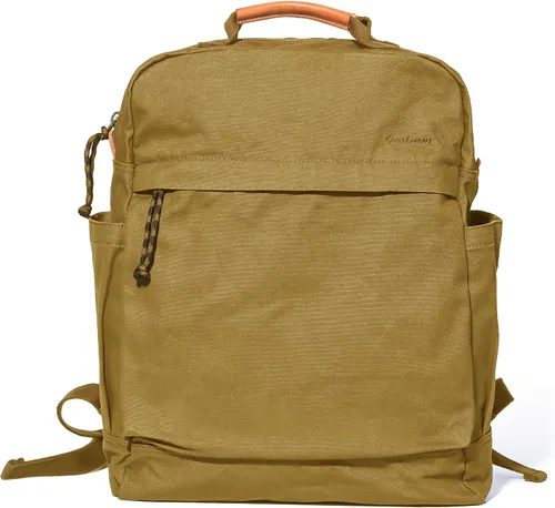 Miniatura 11 de Mochila de lona Gootium para mujeres, estilo vintage con cierre de cremallera, mochila casual para hombres, de tela, para viajes al aire libre