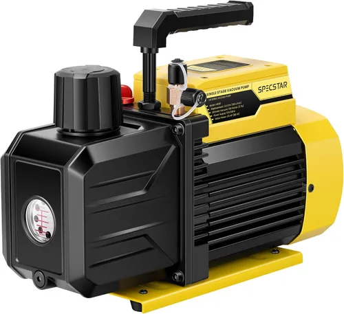 SPECSTAR Bomba de vacío de aire HVAC de una sola etapa de 110V 1/4 HP 3.5 CFM para sistemas R12 R22 R134a R410a 11.2 fl oz aceite incluido
