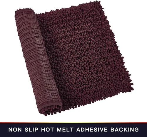 Miniatura 136 de Walensee Alfombra de baño antideslizante (24x17 pulgadas, rosa polvoriento) absorbente de agua, súper suave, lanuda de felpilla, lavable a máquina