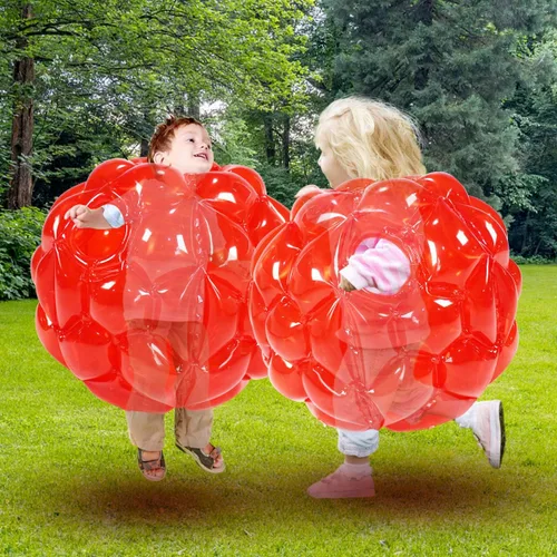 Miniatura 8 de SUNSHINEMALL Paquete de 2 bolas inflables de parachoques para niños, bolas gigantes de zorb, bolas de sumo para hámster humano, bolas de burbujas