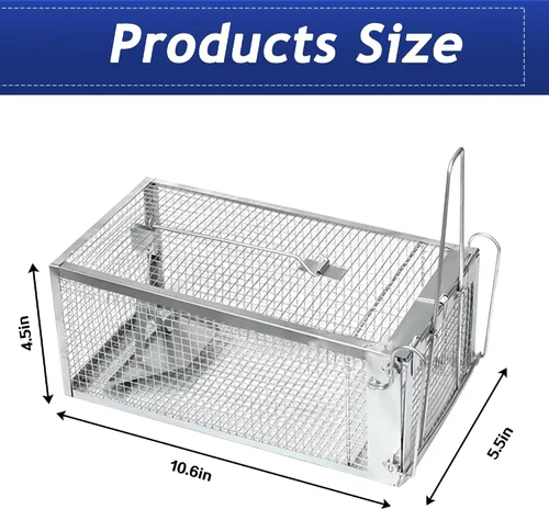 Miniatura 3 de 2 Pack Trampas Humanas para Ratas - Trampa para Roedores para Ardillas, Ratones y Ratas, Trampas para Ratas Vivas de Captura y Liberación