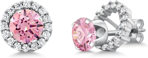 Miniatura 214 de Gem Stone King Aretes redondos de plata de ley 925 de 0.236 in con piedra natal extraíble para mujer