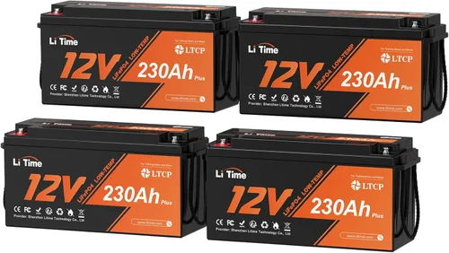 Miniatura 11 de LiTime Batería LiFePO4 de 12 V 230 Ah, recargable, de litio, más de 4000 ciclos profundos, energía de respaldo para casa rodante, remolque de viaje