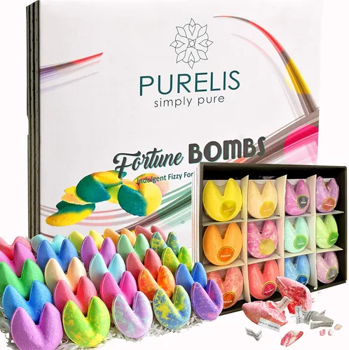 Set de regalo de bombas de baño para mujeres, 24 bombas de baño relajantes y vaporizadores de ducha que dicen la fortuna. ¡El mejor recuerdo de