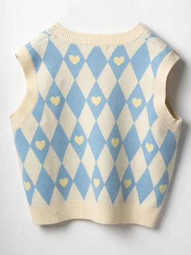 Miniatura 2 de Crochetist Chaleco de suéter para niños, chaleco para niñas, cuello en V, linda camiseta sin mangas