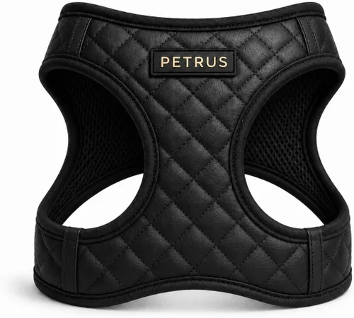 Arnés para perro y gato, ligero de malla transpirable, suave acolchado para mascotas, chaleco de cuero vegano, sin estrangulamiento, a prueba de