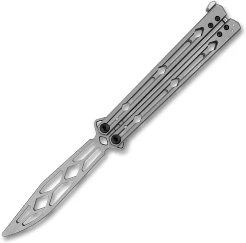 Kershaw Lucha Trainer Balisong - Cuchillo de mariposa de acero inoxidable (lavado de piedra de 4.6 pulgadas)