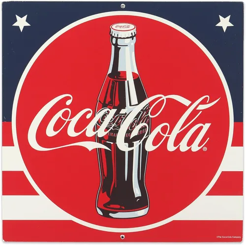Cartel de metal Coca-Cola con bandera americana, decoración de pared vintage americana para cocina, comedor o garaje