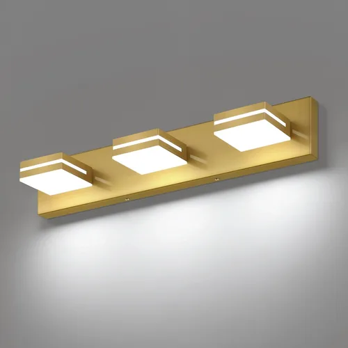 Miniatura 8 de SineRise - Lámpara LED para tocador de baño - Moderna lámpara de acrílico con acabado cromado para iluminación de pared sobre el espejo - 2 luces