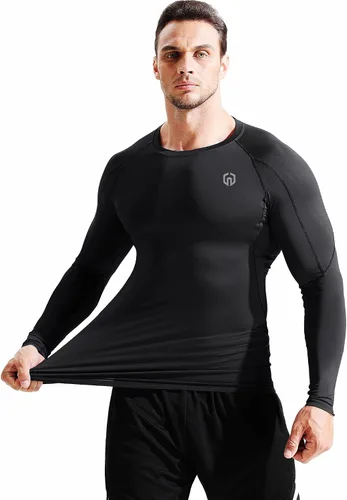 Miniatura 4 de NELEUS Camisas de compresión de manga larga para hombre, para ejercitarte, correr, 3 u
