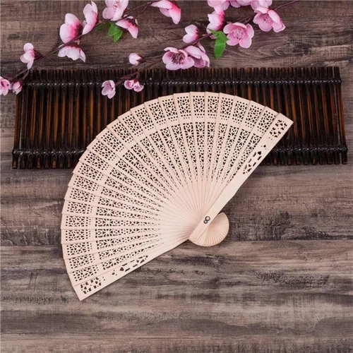 Miniatura 6 de Abanicos de madera de sándalo, 50 abanicos de mano con 50 bolsas de organza Abanicos De Mano Abanicos de Mano Abanicos de Mano Abanicos de Mano