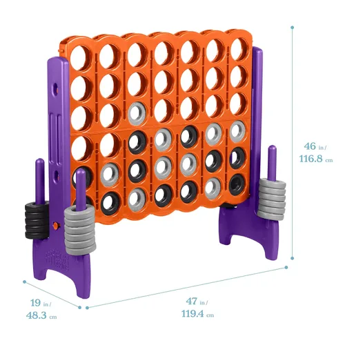 Miniatura 2 de ECR4Kids Jumbo 4-To-Score, Juego Gigante, Naranja, Púrpura Anaranjado/Púrpura