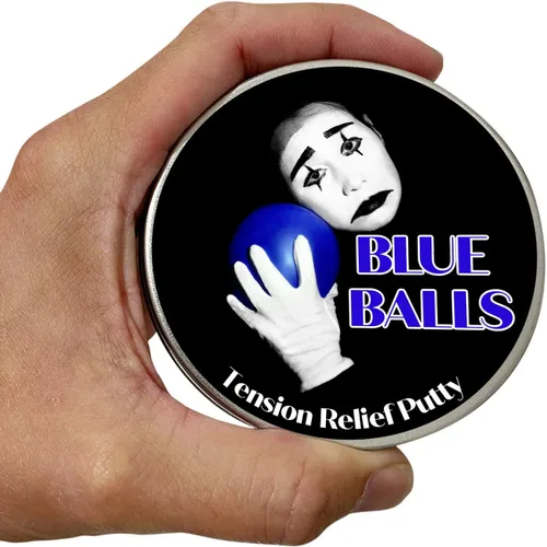 Miniatura 2 de Blue Balls - Masilla para aliviar la tensión, divertida masilla de estrés para hombres, juguete para ansiedad, azul, lata de metal