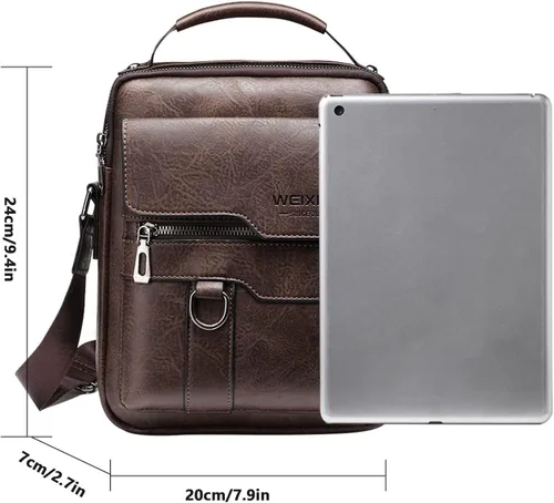 Miniatura 6 de Bolsa de mensajero para hombre, de piel sintética, bolsa de hombro, bolsa de viaje, bolso de hombre, bolso casual, bolsa de mano con personalidad