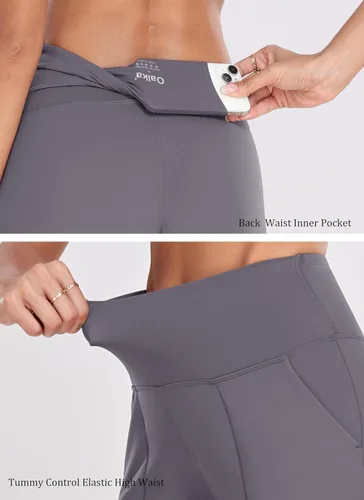 Miniatura 97 de Oalka - Pantalones deportivos para mujer, con cintura alta y bolsillos, para hacer deporte, yoga y entrenar