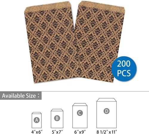 Miniatura 4 de RJ Displays - Paquete de 200 bolsas de papel kraft para dulces, galletas, regalo pequeño, manualidades, recuerdo de fiesta, galletas, dulces