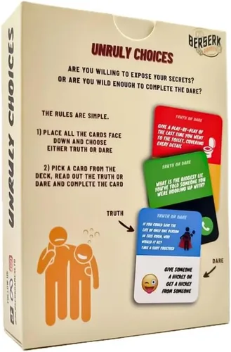 Miniatura 6 de Unruly Choices - Juego de cartas Truth or Dare 108 Se atreve & Preguntas Juego de despedida de soltera, Juego de fiesta antes del juego, Noche