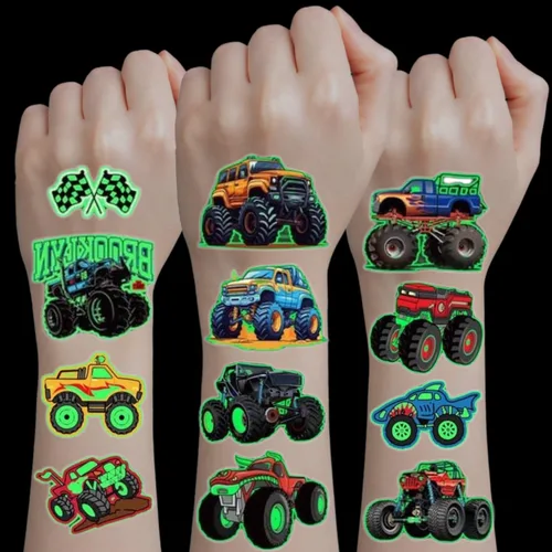 180 piezas de tatuajes temporales que brillan en la oscuridad para suministros de fiesta, lindos recuerdos de fiesta de cumpleaños, decoraciones