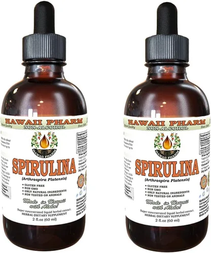 Miniatura 5 de Hawaii Pharm Extracto líquido sin alcohol de espirulina, grado profesional, espirulina hecha a mano en lotes pequeños (Arthrospira platensis)
