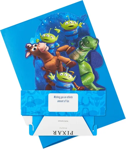 Miniatura 7 de Hallmark Paper Wonder - Tarjeta desplegable de Toy Story de Disney y Pixar para cumpleaños, primer día de escuela, felicitaciones.