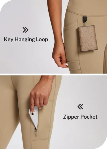 Miniatura 20 de baleaf Leggings con forro polar para mujer, impermeables, pantalones de senderismo de invierno, mallas térmicas para correr, bolsillos