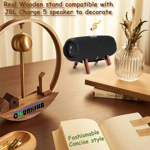Miniatura 7 de Soporte de madera real compatible con altavoz portátil JBL Charge 5, Charge 6, soporte de trípode, soporte de madera estable y resistente utilizado