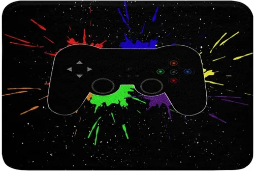Erosebridal Alfombra de baño para juegos de PC de 16 x 24 pulgadas, tapete de baño con control de videojuegos para niños, decoración de dormitorio