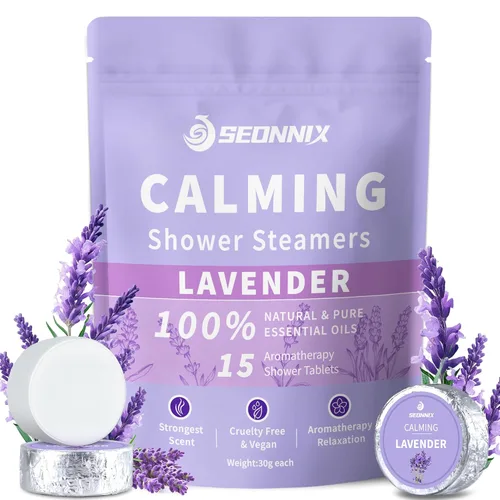 Miniatura 10 de Vaporizadores de ducha para aromaterapia, paquete de 8 bombas de ducha para relajación y alivio del estrés, aceites esenciales naturales, juego