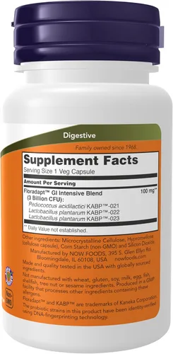 Miniatura 2 de Now Intestinal Bacteria Support, probiótico clínicamente validado, promueve la regularidad*, 60 cápsulas vegetales