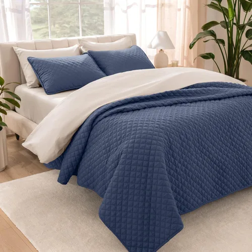 Miniatura 10 de Bare Home Juego de colcha – Full/Queen – Decoración ligera de cama – Alternativa de edredón – Colcha acolchada para todas las estaciones 04 - Gris