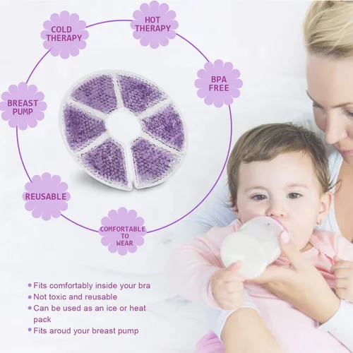 Miniatura 2 de Almohadillas de Terapia Mamaria - Almohadillas de Gel Frías y Calientes para Amamantar y Recuperación Posparto, Alivio del Dolor para Mastitis e