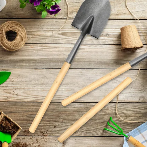 Miniatura 7 de 4 piezas de mango de pala de madera de repuesto manijas de madera antideslizante mango de madera dura jardinería hoces