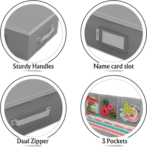 Miniatura 3 de Contenedor de almacenamiento de papel de regalo, organizador de papel de regalo debajo de la cama, 41 x 14 x 6 pulgadas, soporte para caja para Gris