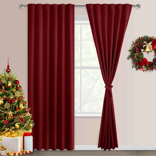 Miniatura 66 de DWCN Cortinas opacas con pestaña trasera para ventana - Cortinas opacas con bolsillo para barra para oscurecer la habitación para dormitorio/sala