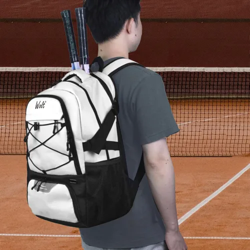Miniatura 7 de Mochila para raqueta de tenis WOLT - Mochila grande para raqueta de tenis para hombres y mujeres - Compartimento ventilado para zapatos - Capacidad