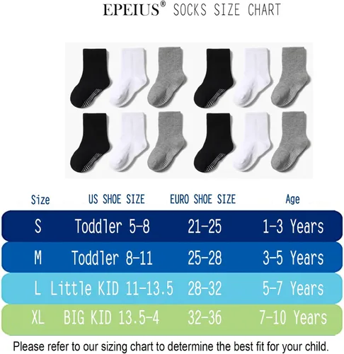 Miniatura 16 de EPEIUS Calcetines de bebé con empuñaduras para bebés y niños pequeños, calcetines antideslizantes de 6/12 pares