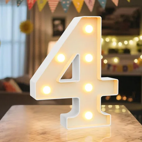 Miniatura 11 de Letrero de números con luz LED de marquesina, letrero de números de cumpleaños iluminado para decoración de fiesta de cumpleaños, pared de bar