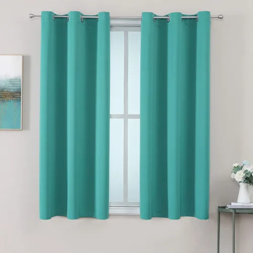 Miniatura 133 de ChrisDowa - Cortinas de cenefa pequeñas para cocina, cortinas cortas con ojales y aislamiento térmico para oscurecer la sala y habitación
