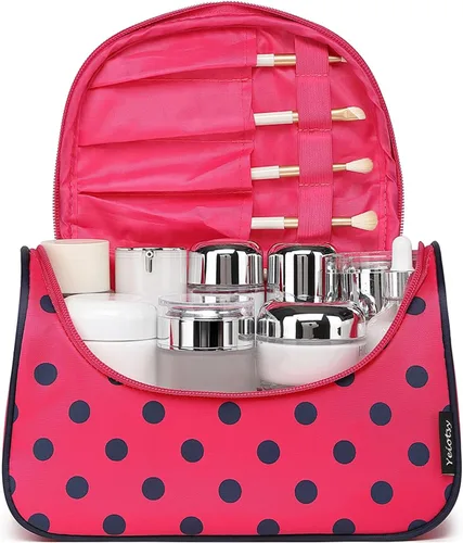 Miniatura 2 de Yeiotsy - Bolsa para cosméticos, neceser, para viaje, a lunares Estuche de maquillaje para mujer, Rojo Clásico), 6970092208278