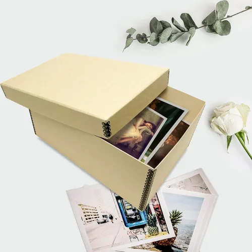 Miniatura 7 de Lineco Caja de tarjetas fotográficas, almacenamiento de archivo de calidad de museo, sin ácidos con tapa extraíble, almacenamiento a granel
